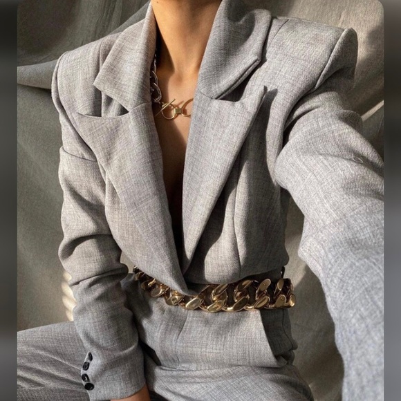 House of CB Tops - SOLD NWT House of CB Brisa Suit Jacket Bodysuit